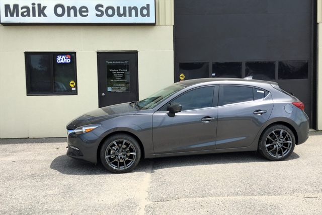 2018 Mazda3 Hatch with professional window tint in North Bay